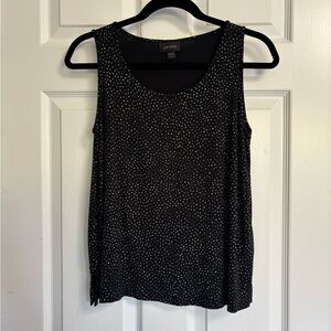 Black with white polka dots sleeveless top